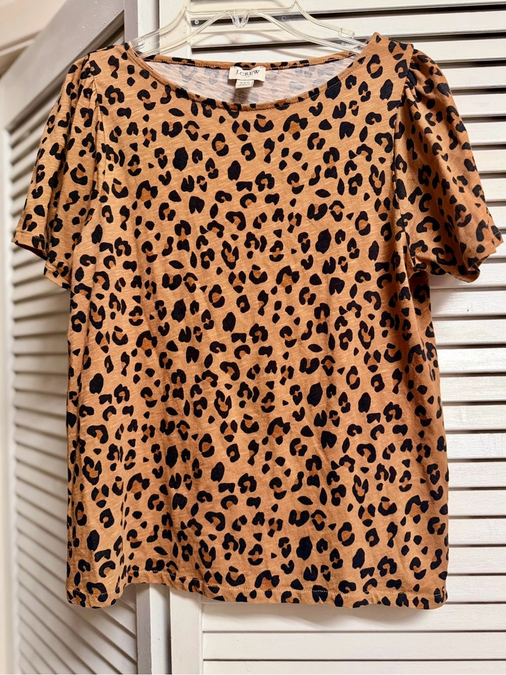 J.Crew Leopard Print Short Sleeve Top - Size XXS - Picture 2 of 2